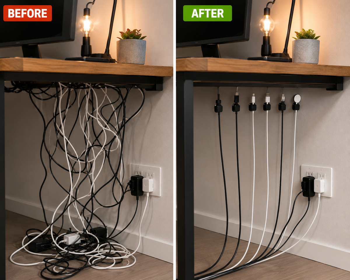 CasaLumo™ Magnetic Cable Organizers – 3 Pack