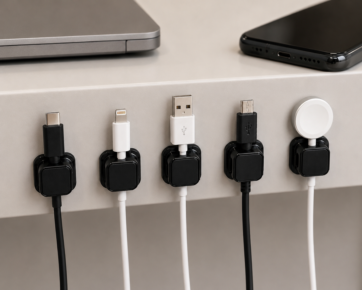 CasaLumo™ Magnetic Cable Organizers – 3 Pack